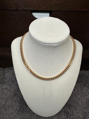 Polished Gold Curb Chain Necklace for Women